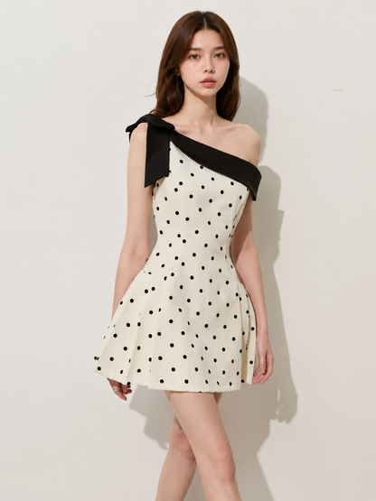 Dot One-Shoulder Mini Dress