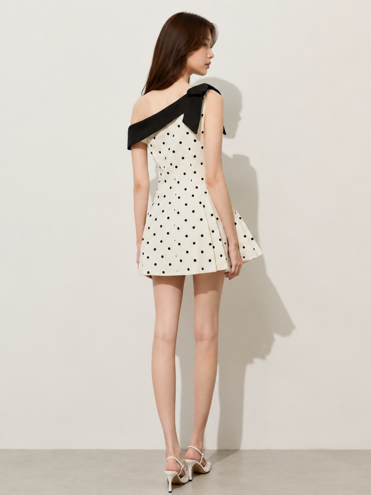 Dot One-Shoulder Mini Dress