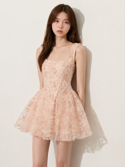 Floral Lace Mini Dress