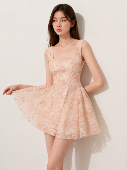 Floral Lace Mini Dress