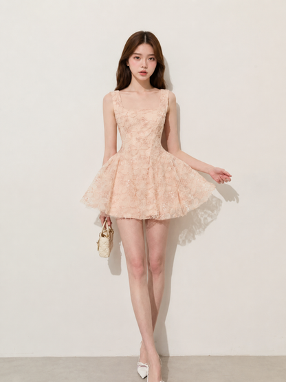 Floral Lace Mini Dress