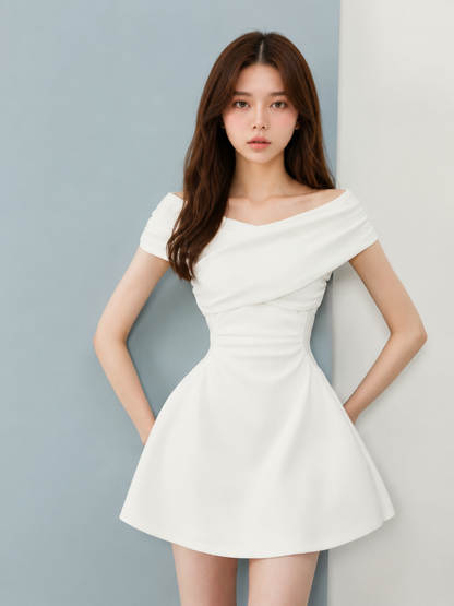 Off-Shoulder Flare Dress